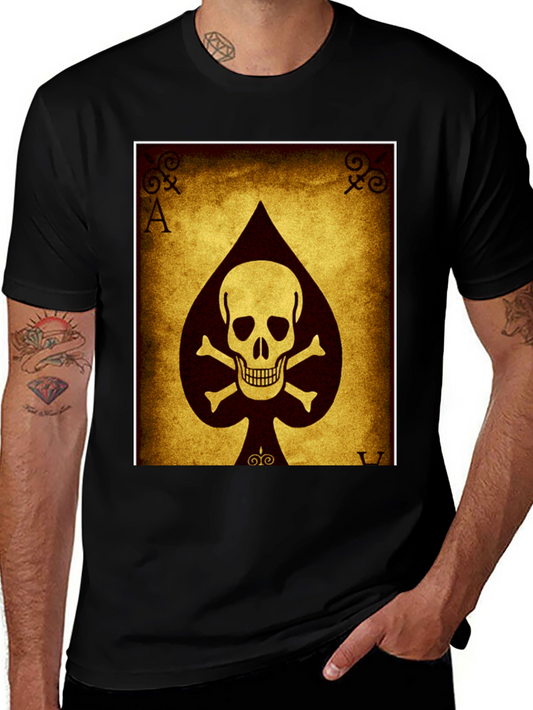 Ace of Spades Skull T-Shirt - Black Cotton Tee