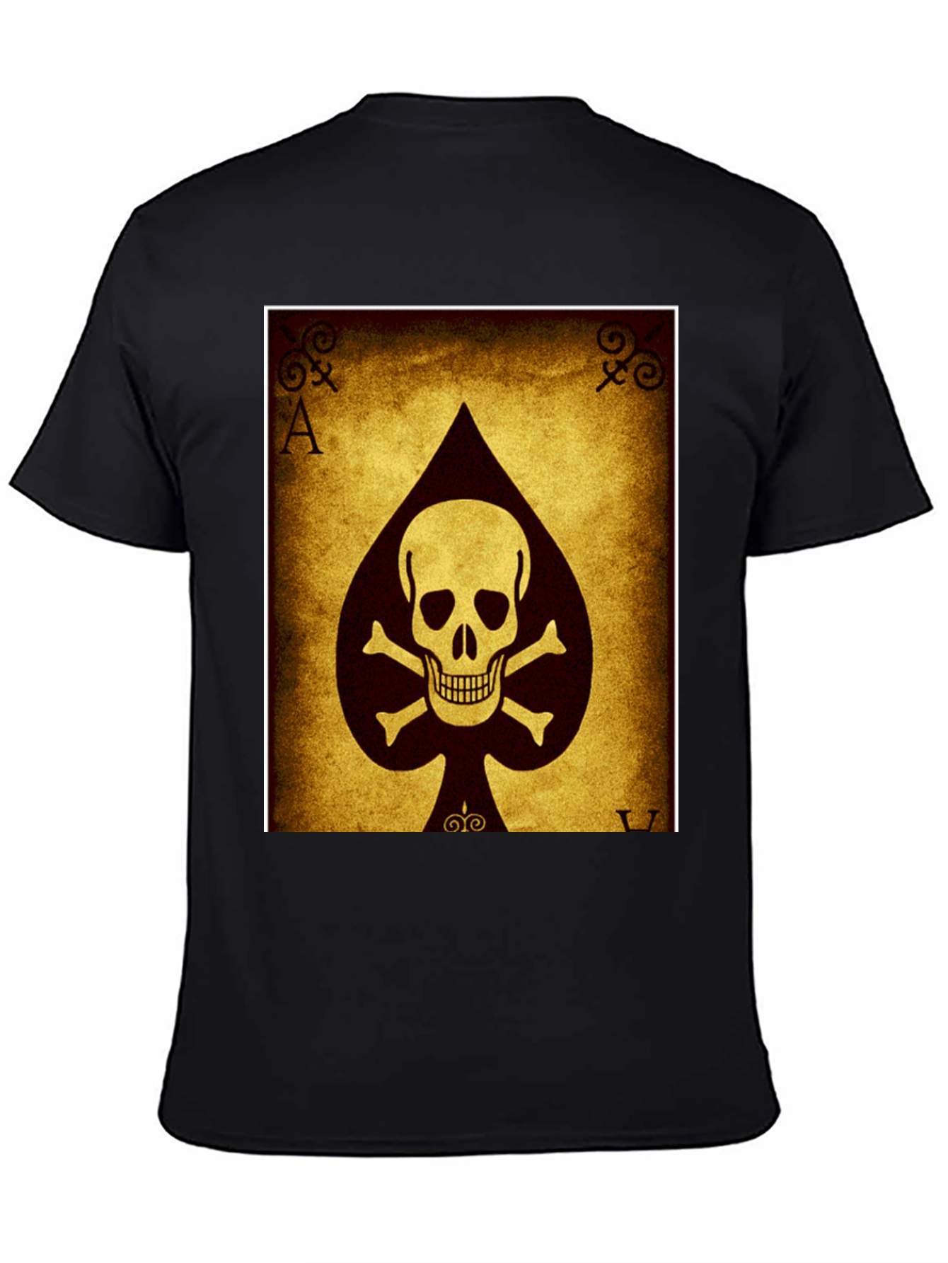 Ace of Spades Skull T-Shirt - Black Cotton Tee