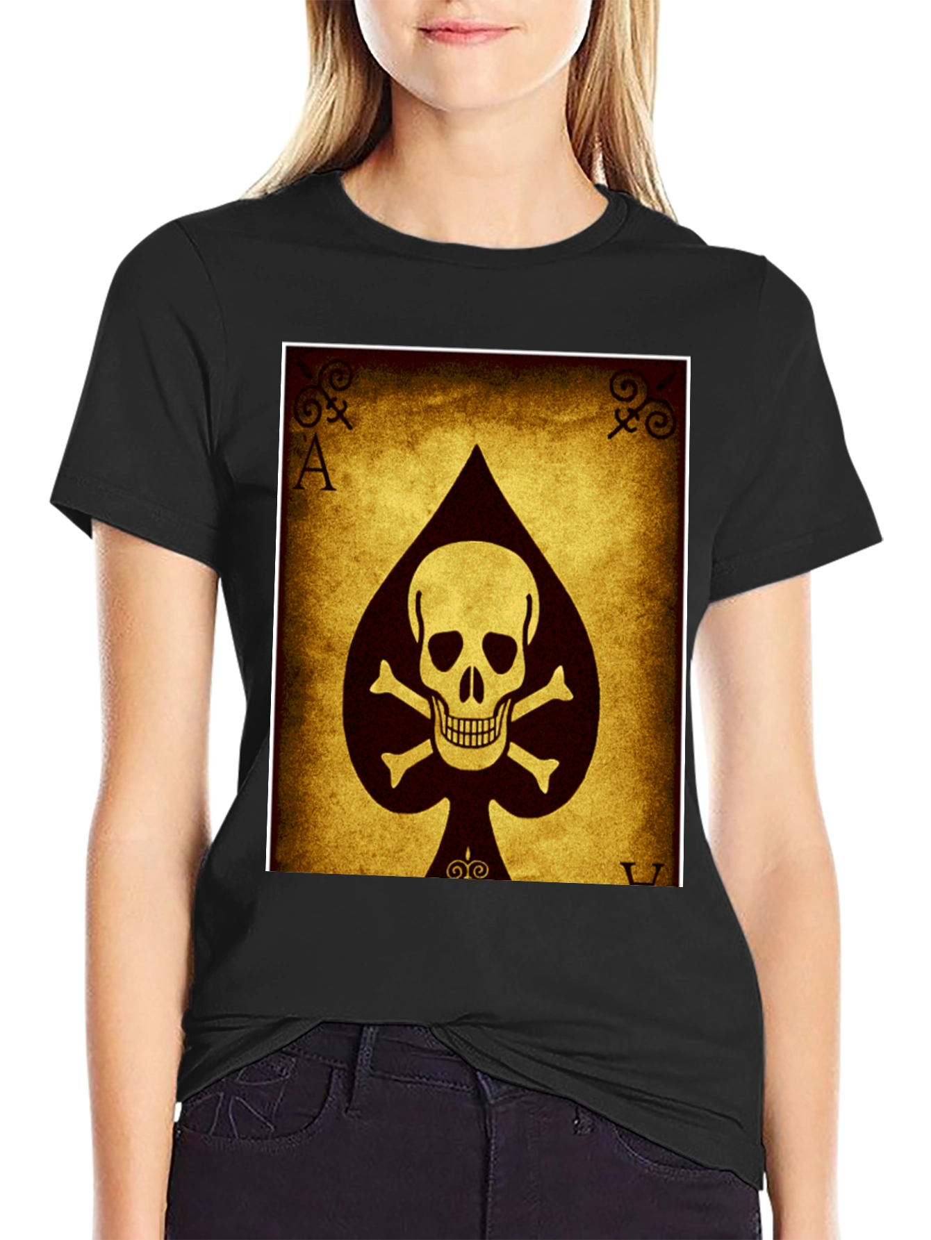 Ace of Spades Skull T-Shirt - Black Cotton Tee