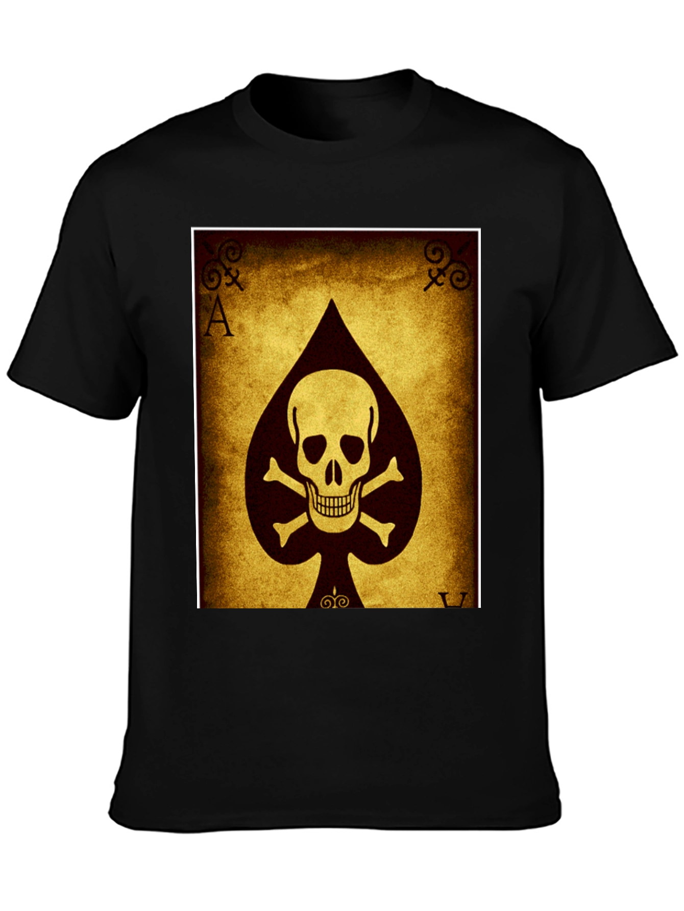 Ace of Spades Skull T-Shirt - Black Cotton Tee