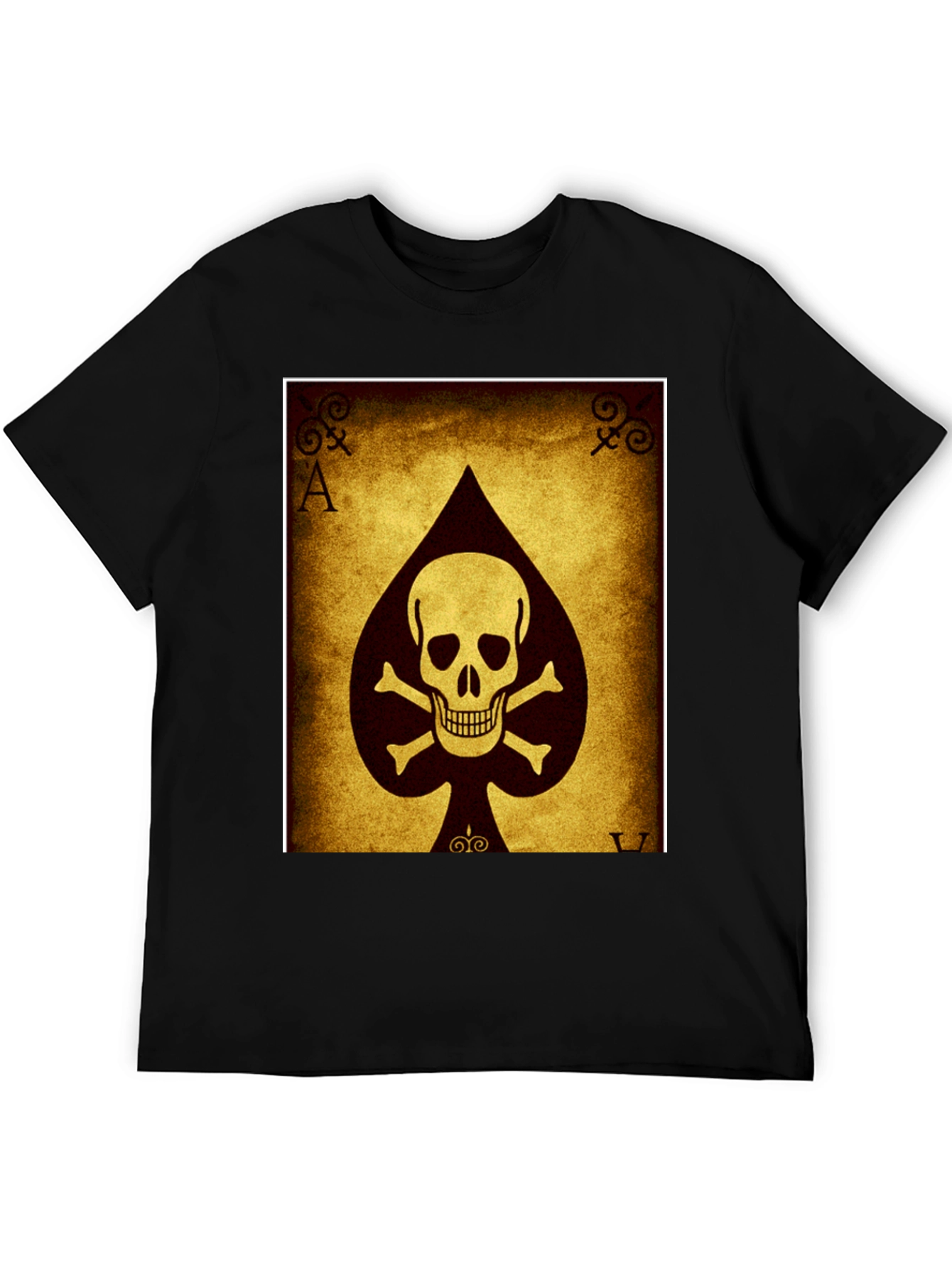 Ace of Spades Skull T-Shirt - Black Cotton Tee