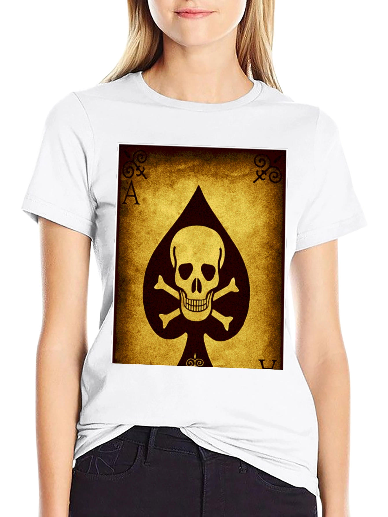 Ace of Spades Skull T-Shirt - Black Cotton Tee