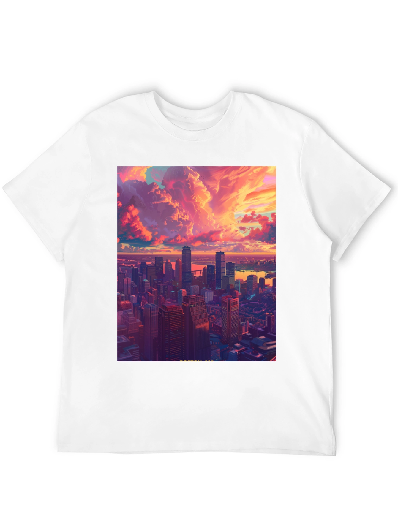 Cityscape Graphic Tee - Modern Art Black T-Shirt