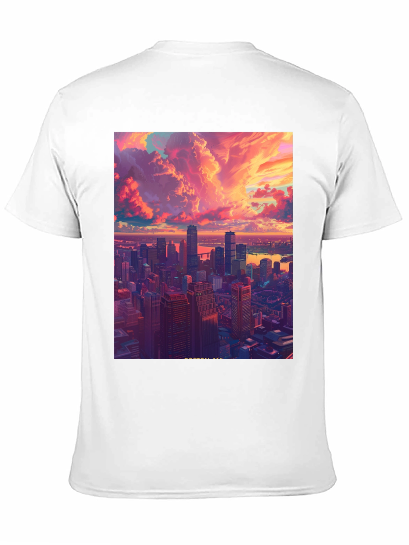 Cityscape Graphic Tee - Modern Art Black T-Shirt