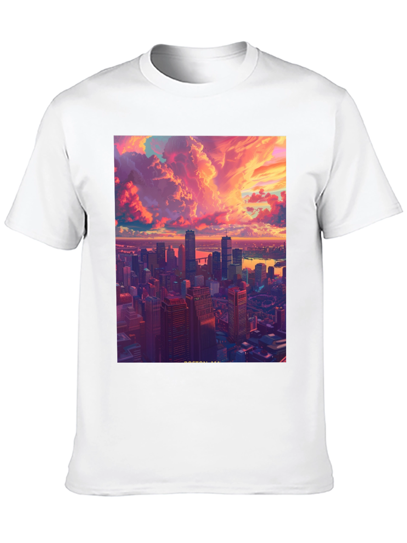 Cityscape Graphic Tee - Modern Art Black T-Shirt