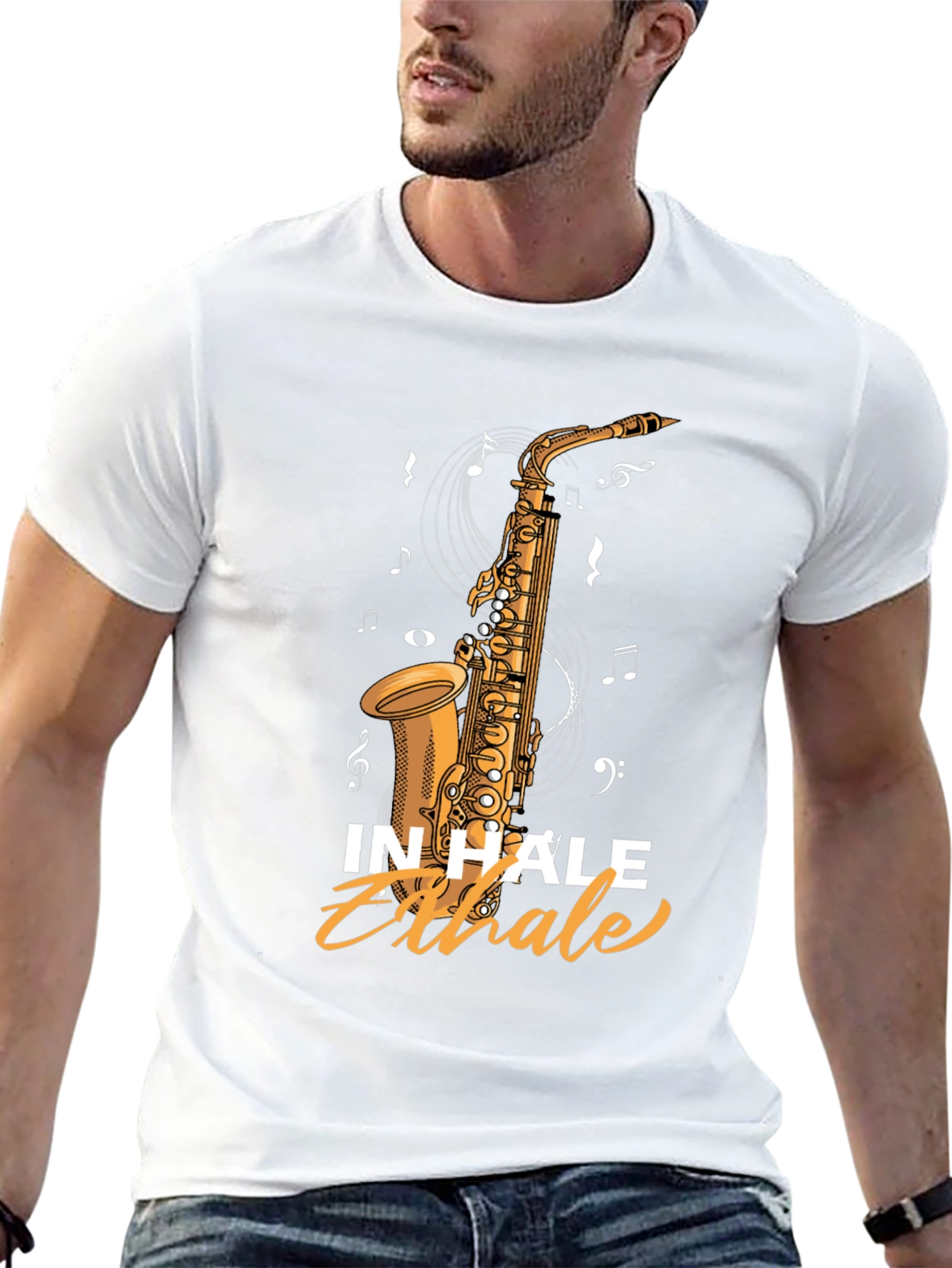 Inhale Exhale Saxophone Graphic Tee
