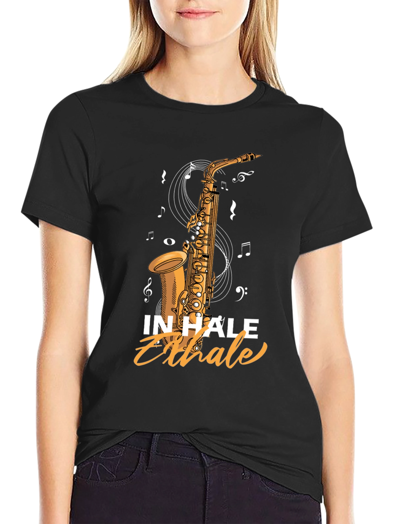 Inhale Exhale Saxophone Graphic Tee