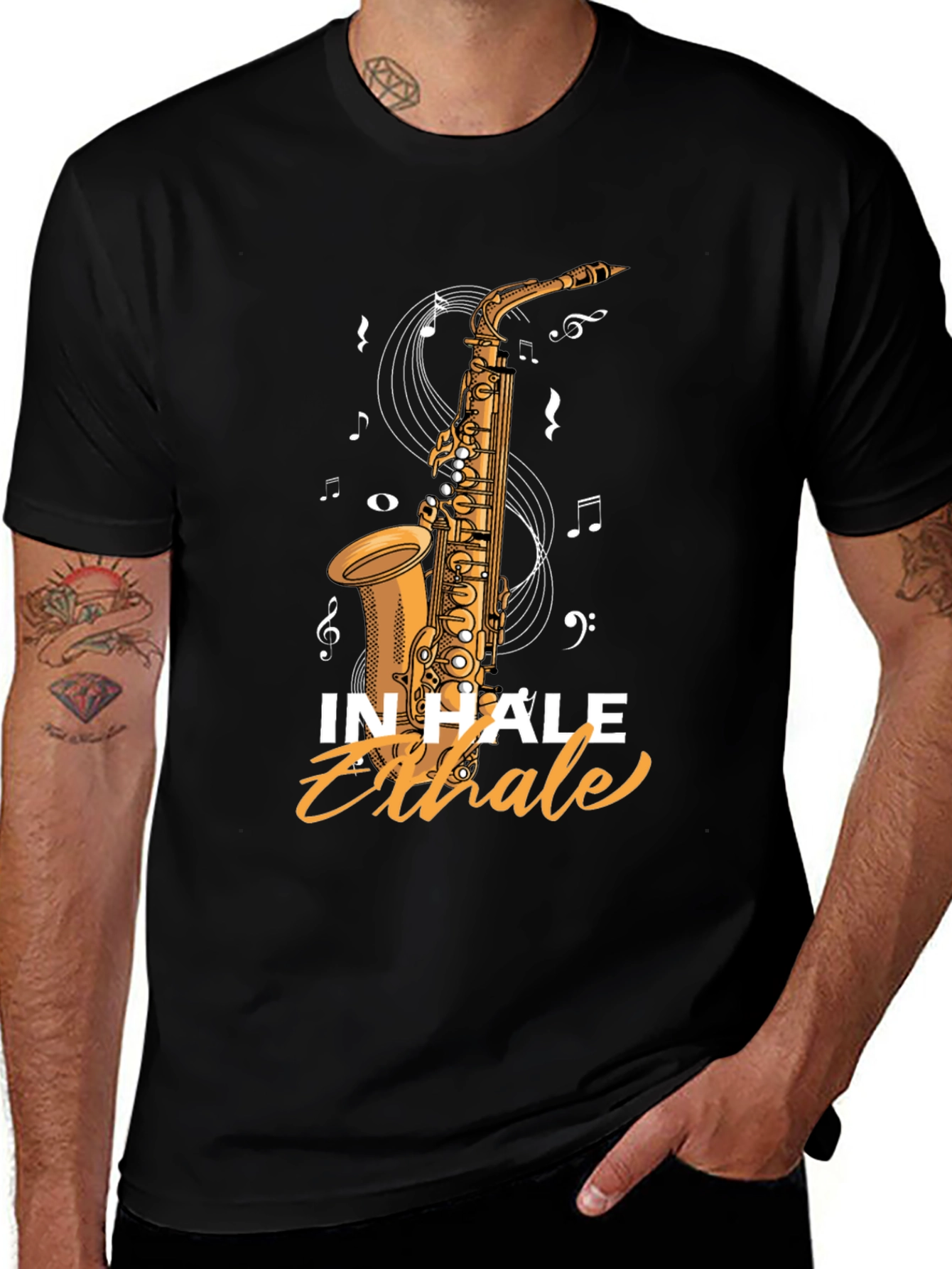 Inhale Exhale Saxophone Graphic Tee