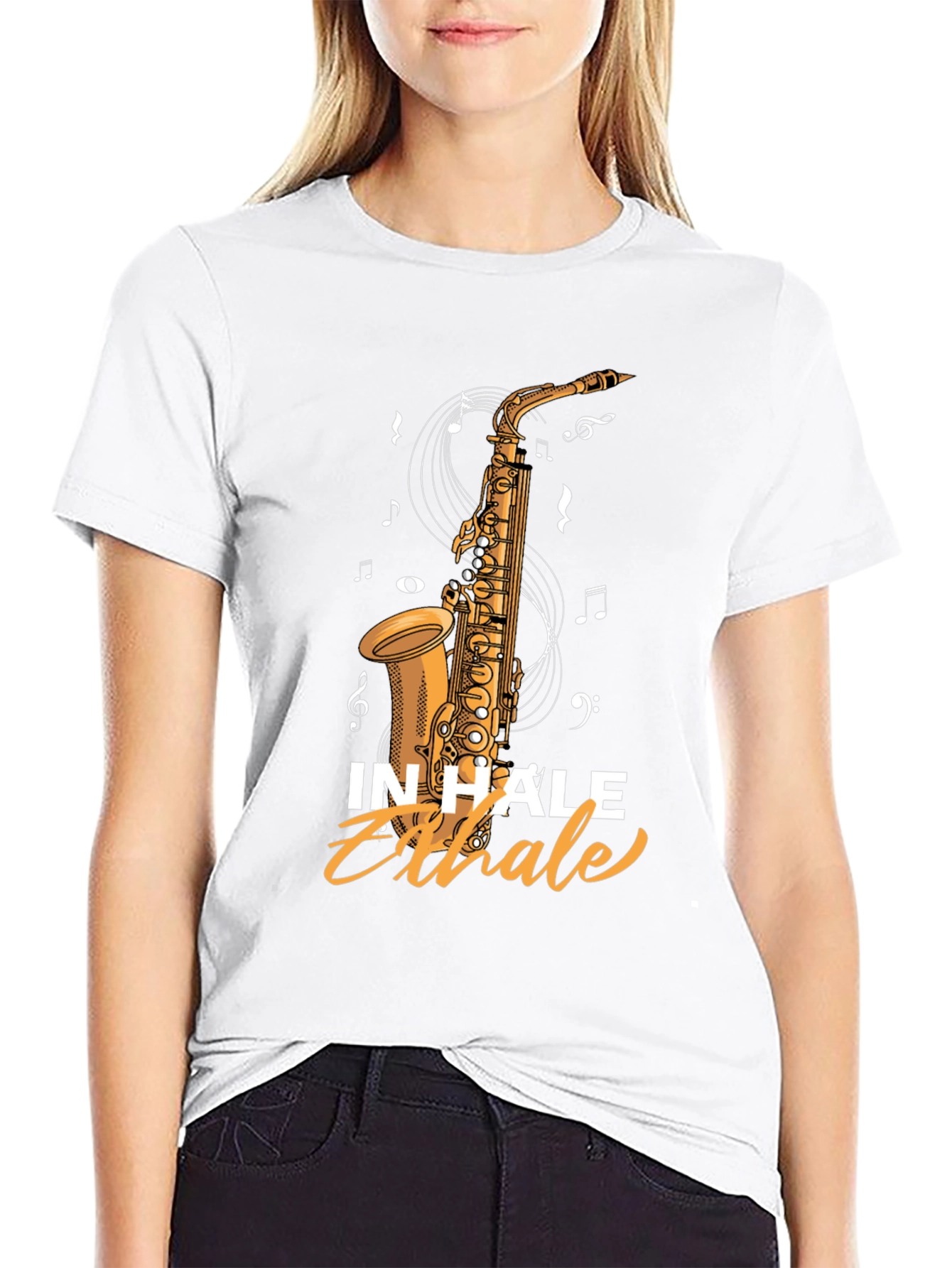 Inhale Exhale Saxophone Graphic Tee