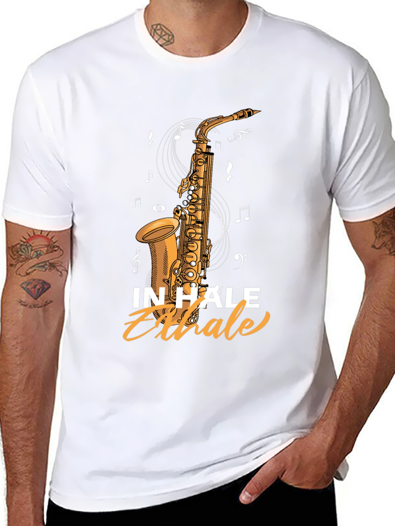 Inhale Exhale Saxophone Graphic Tee