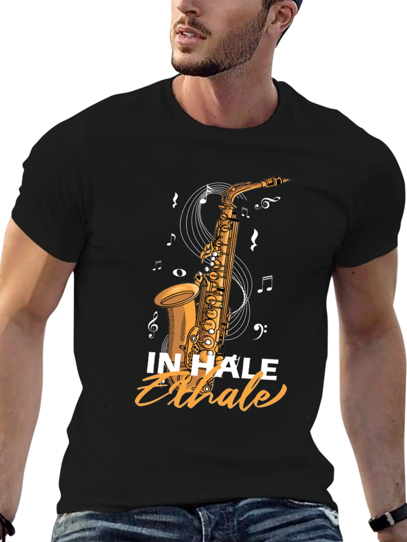 Inhale Exhale Saxophone Graphic Tee