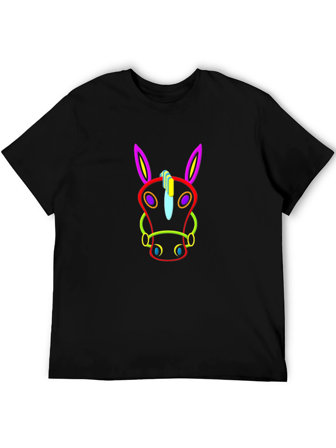 Neon Horse Graphic Tee - Mens Black T-Shirt