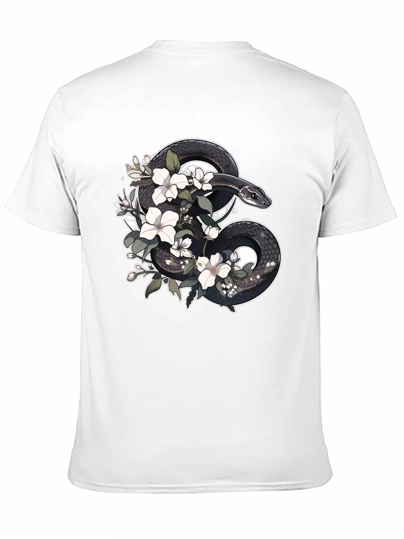 Floral Snake T-Shirt - Unique Graphic Tee