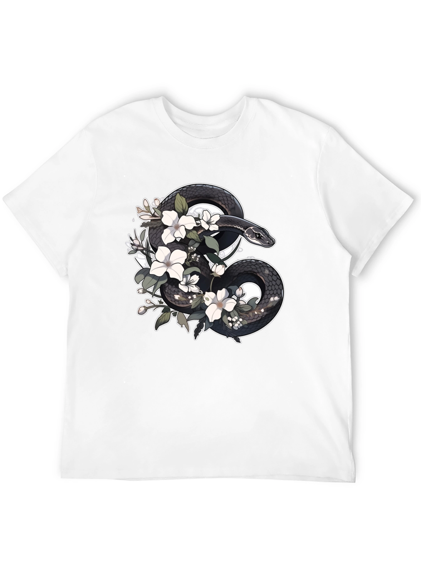 Floral Snake T-Shirt - Unique Graphic Tee
