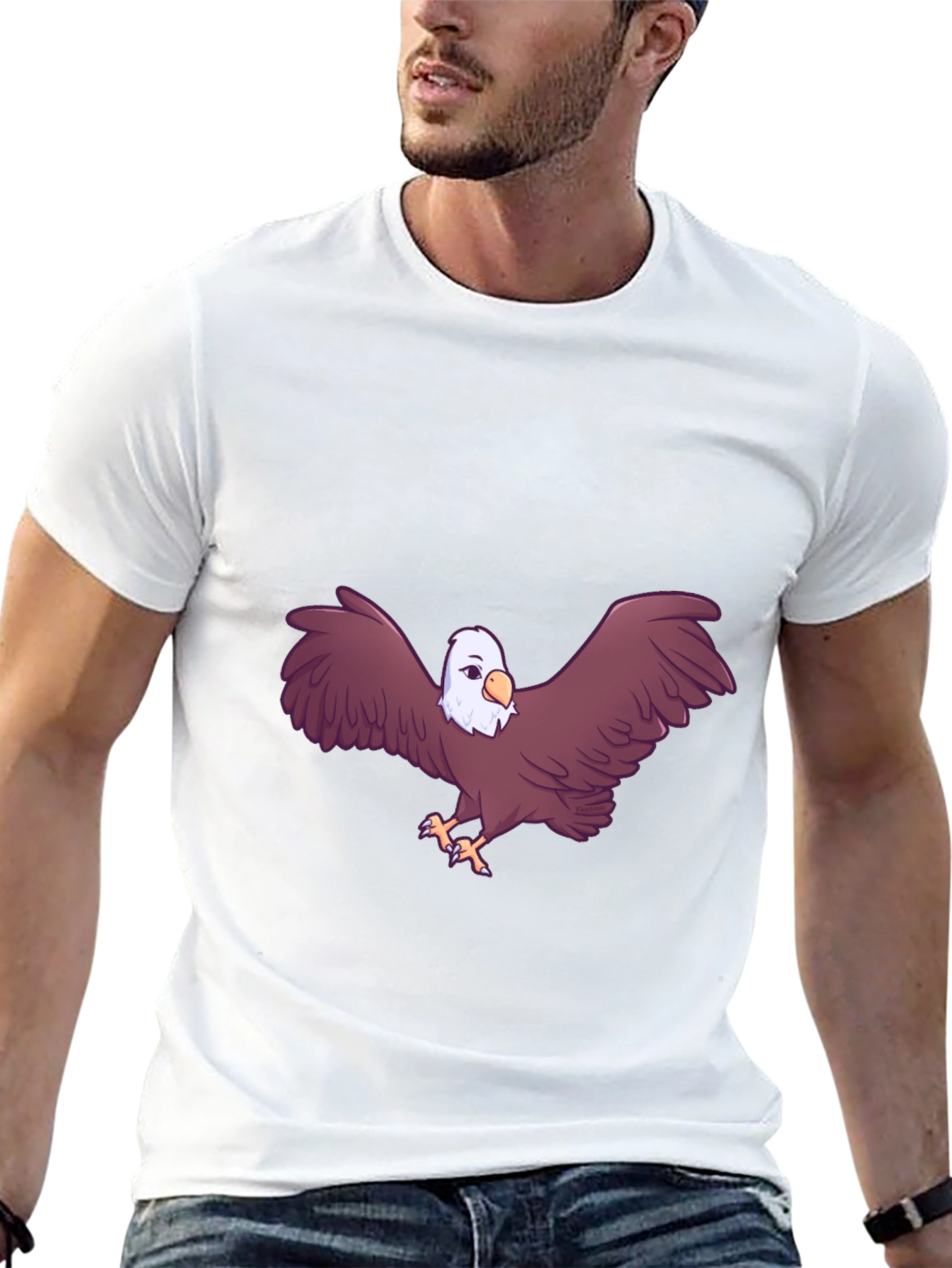 Eagle Graphic Print Black T-Shirt