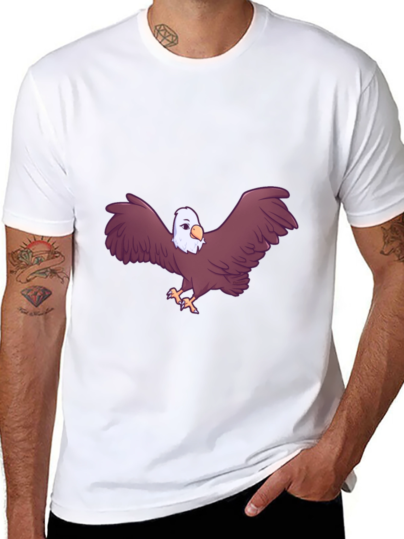 Eagle Graphic Print Black T-Shirt