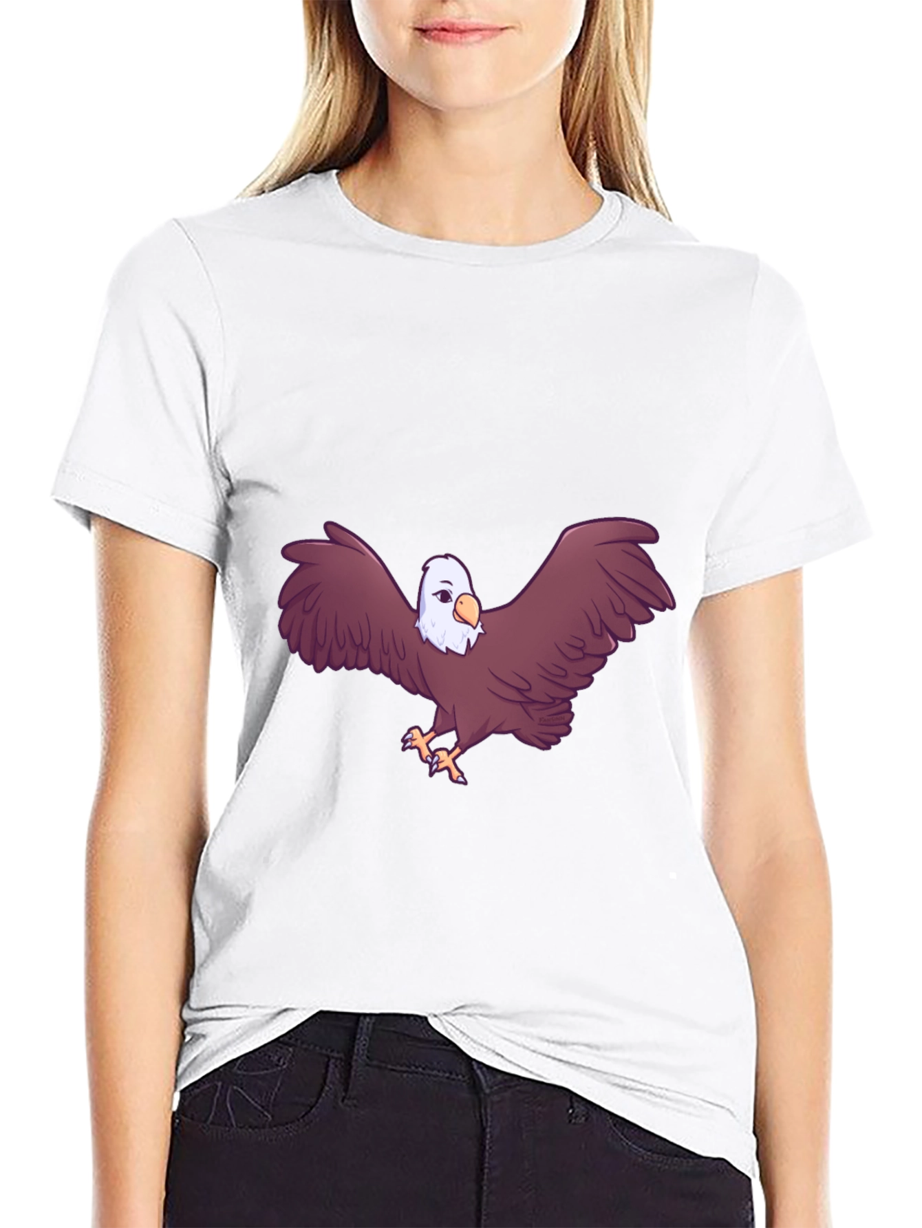 Eagle Graphic Print Black T-Shirt