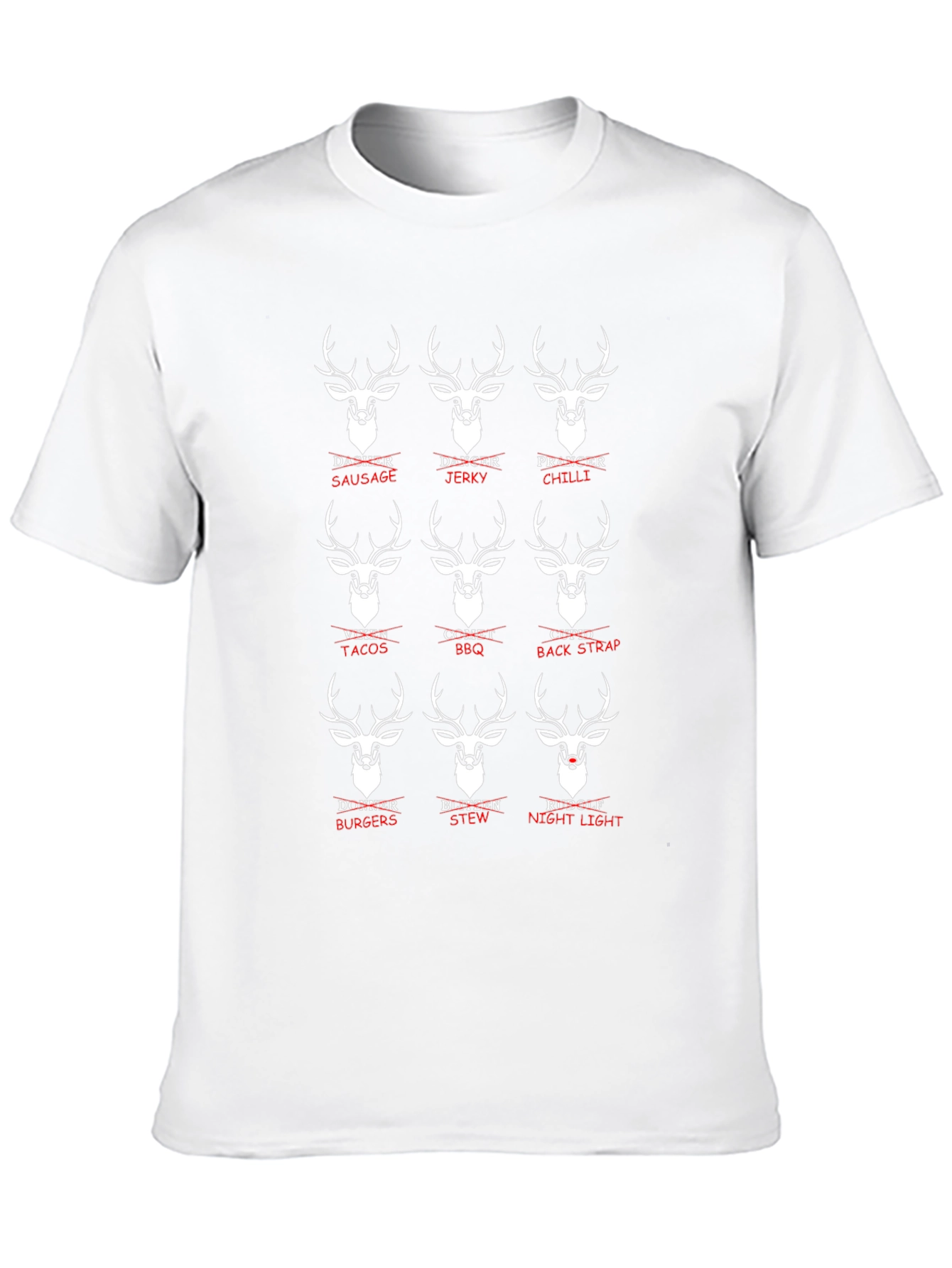 Reindeer Names Food Pun T-Shirt