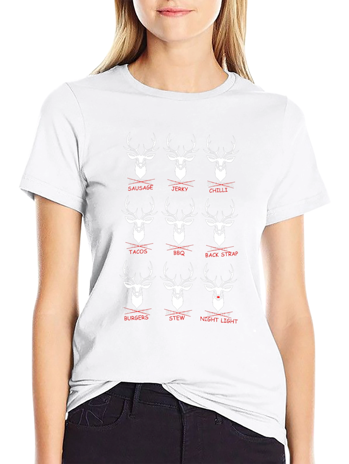 Reindeer Names Food Pun T-Shirt