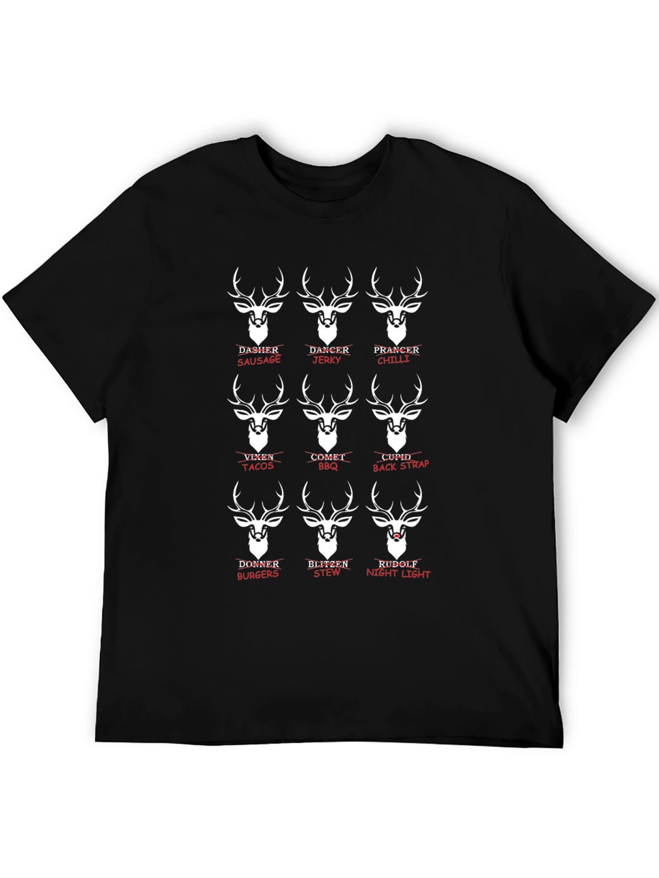 Reindeer Names Food Pun T-Shirt