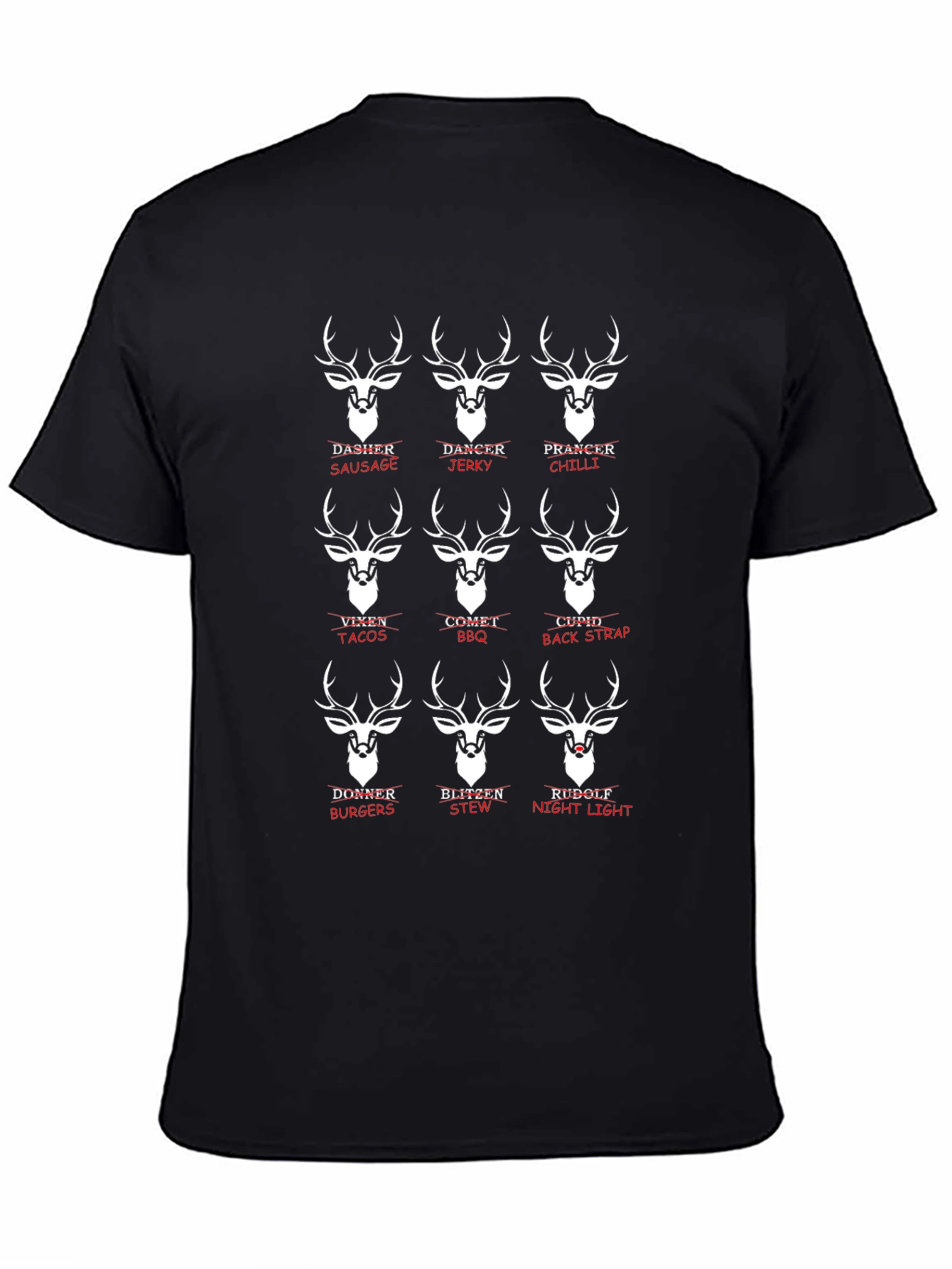 Reindeer Names Food Pun T-Shirt