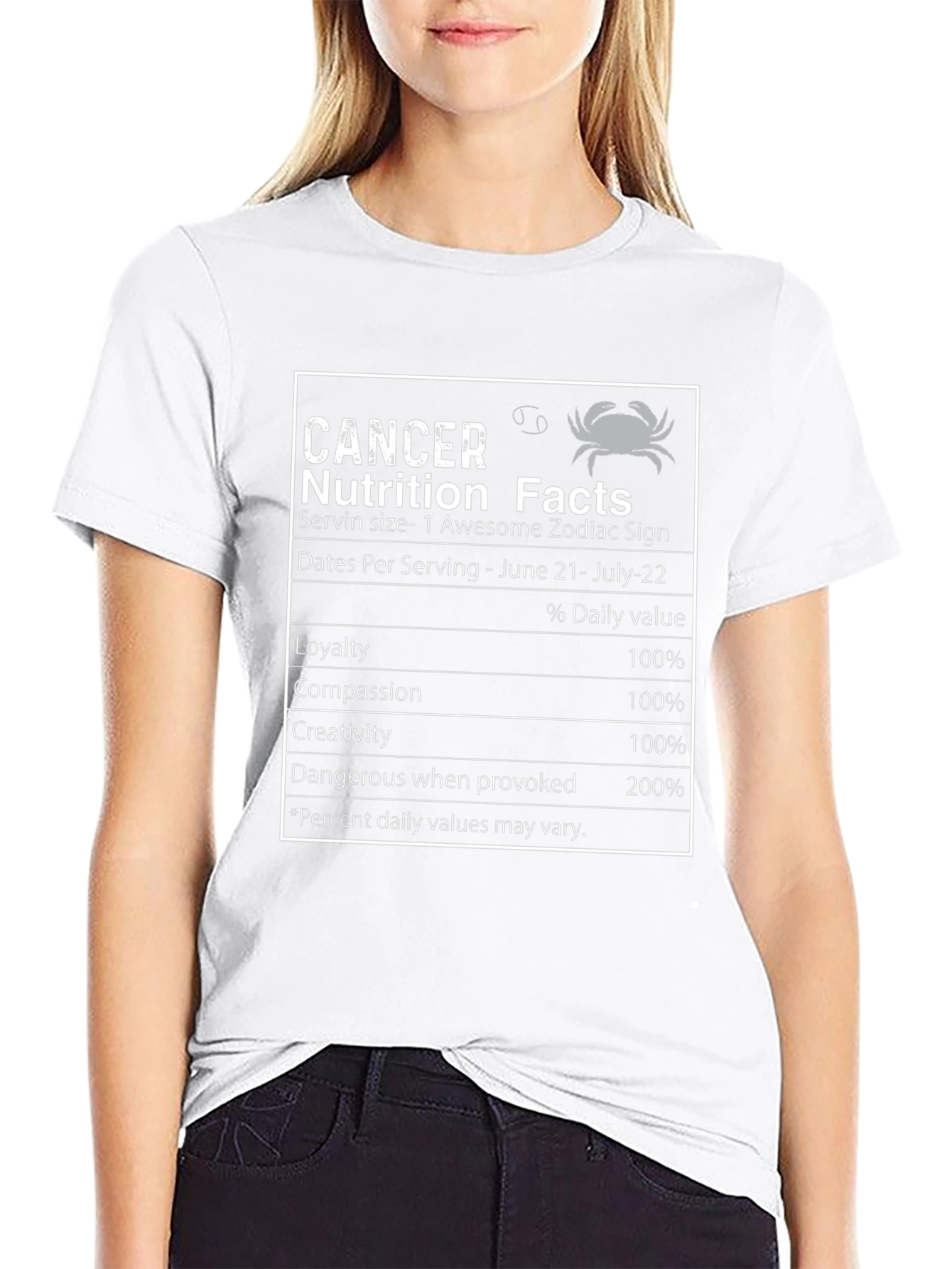 Cancer Zodiac Nutrition Facts T-Shirt