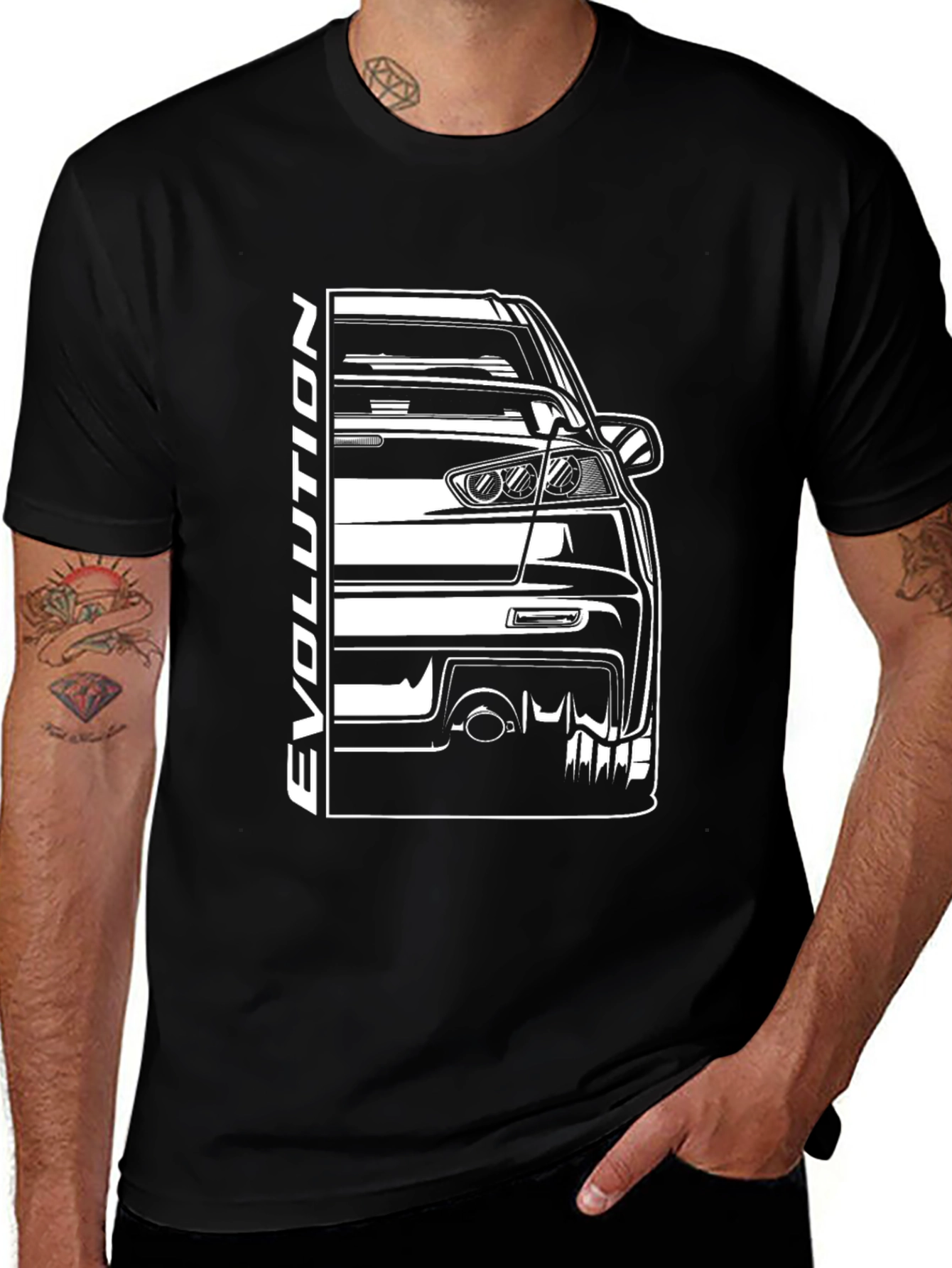 Evolution Car Graphic T-Shirt - Black Cotton Tee