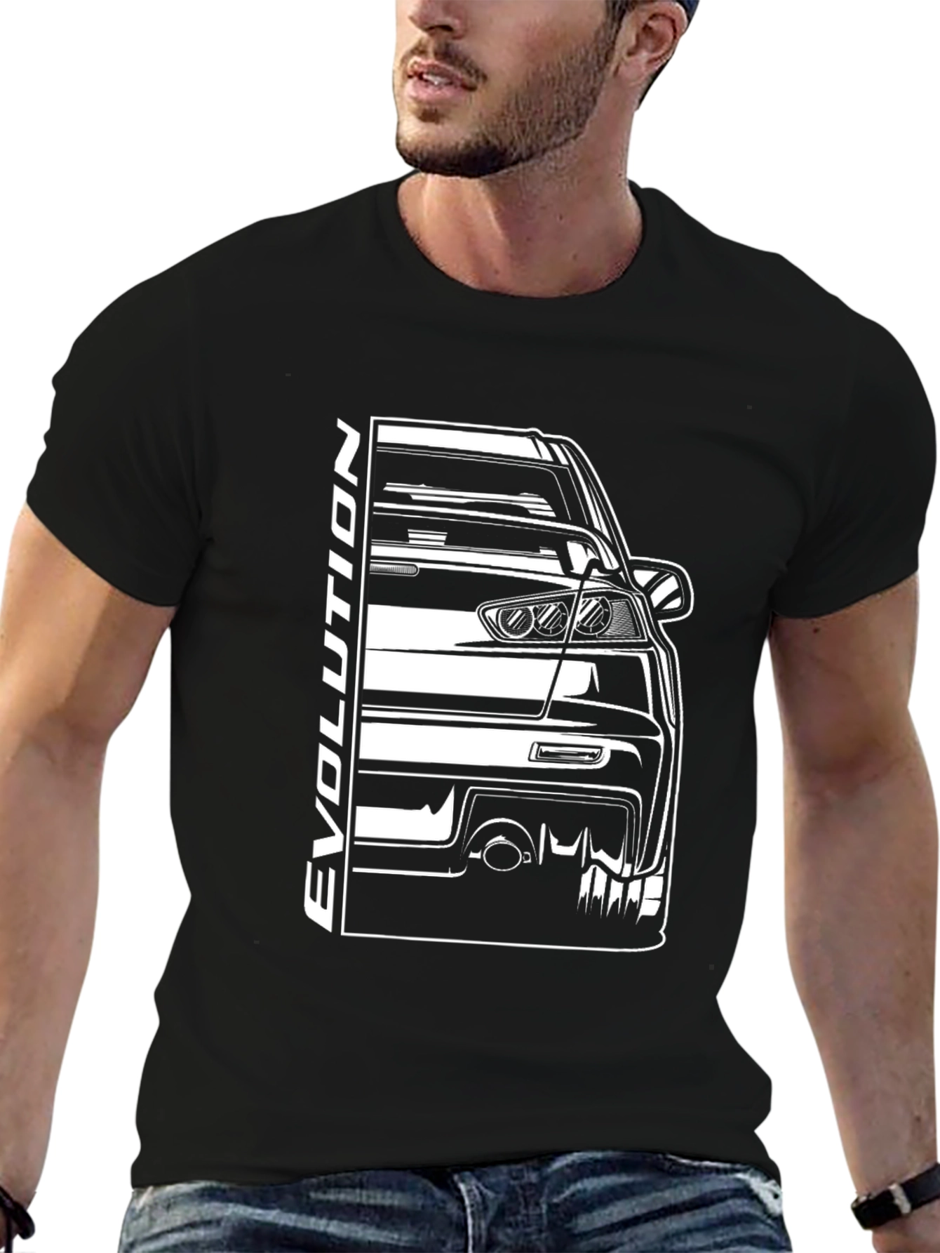 Evolution Car Graphic T-Shirt - Black Cotton Tee