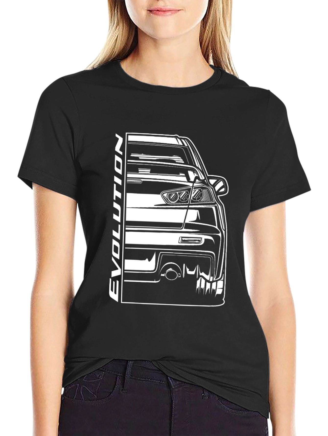 Evolution Car Graphic T-Shirt - Black Cotton Tee