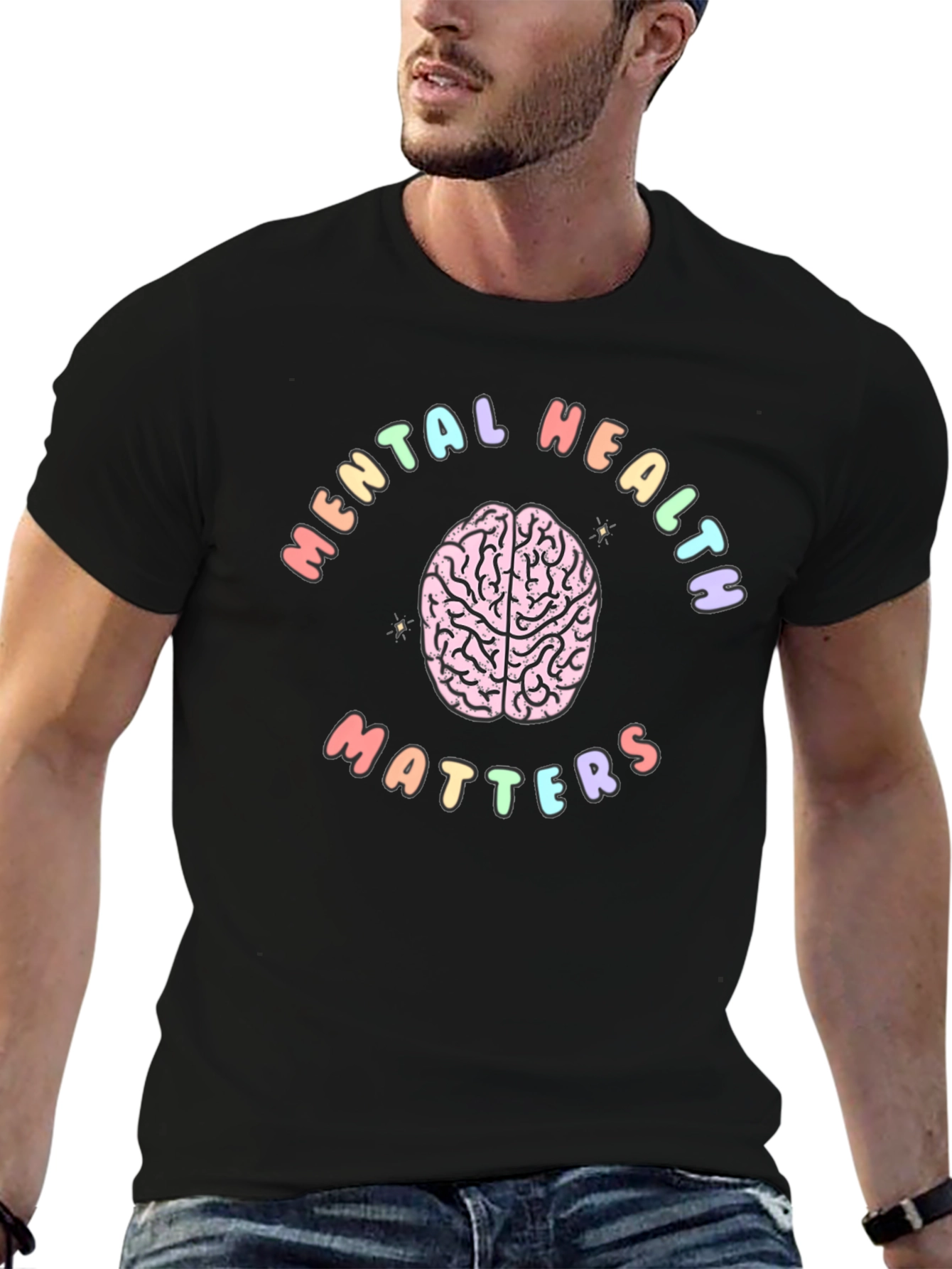 Mental Health Matters T-Shirt Brain Graphic