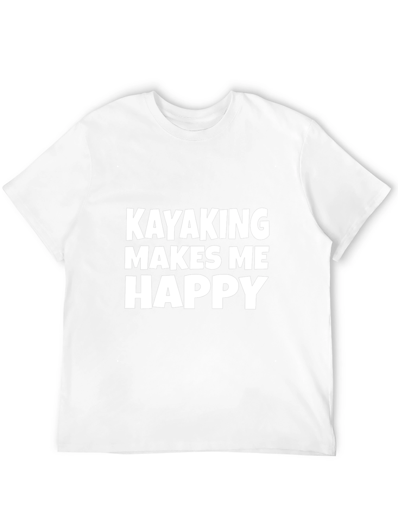 Kayaking Makes Me Happy T-Shirt Black Cotton