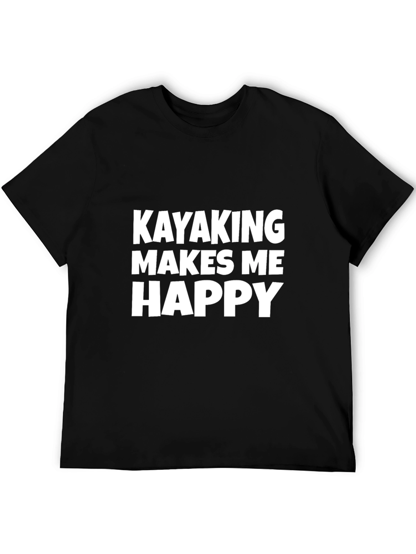 Kayaking Makes Me Happy T-Shirt Black Cotton
