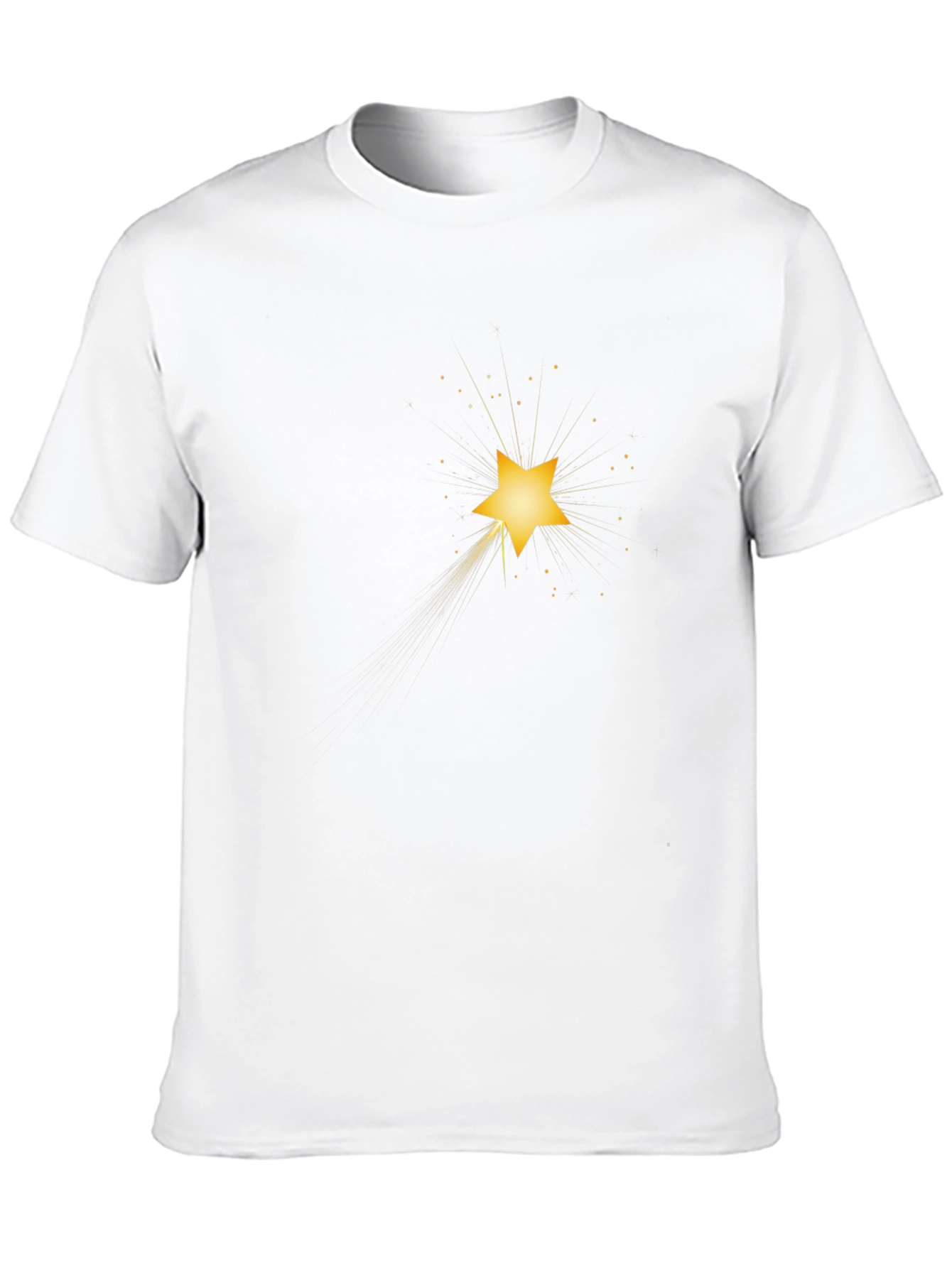 Mens Black T-Shirt with Shining Star Graphic