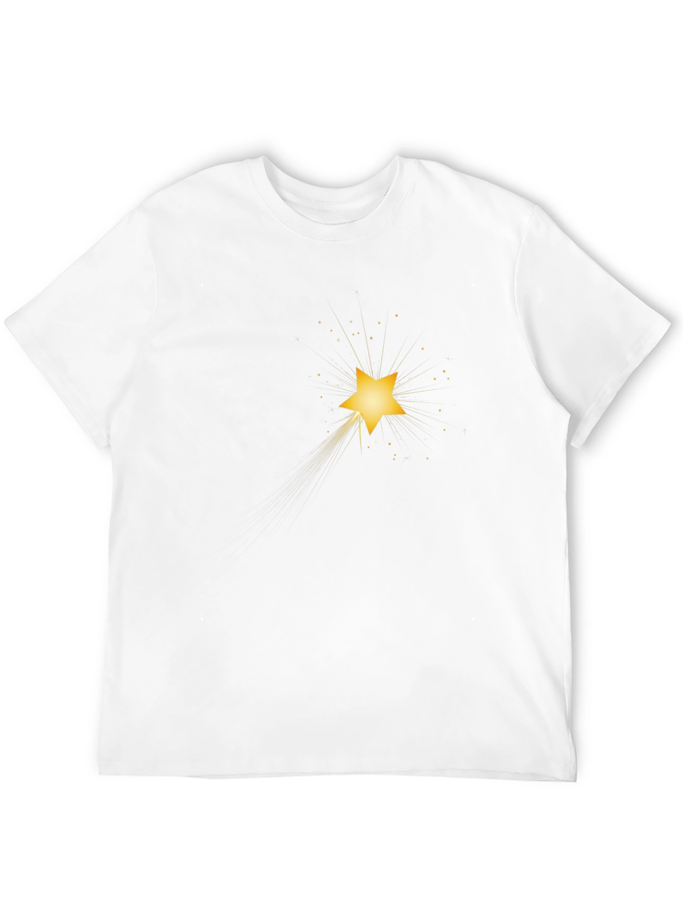 Mens Black T-Shirt with Shining Star Graphic