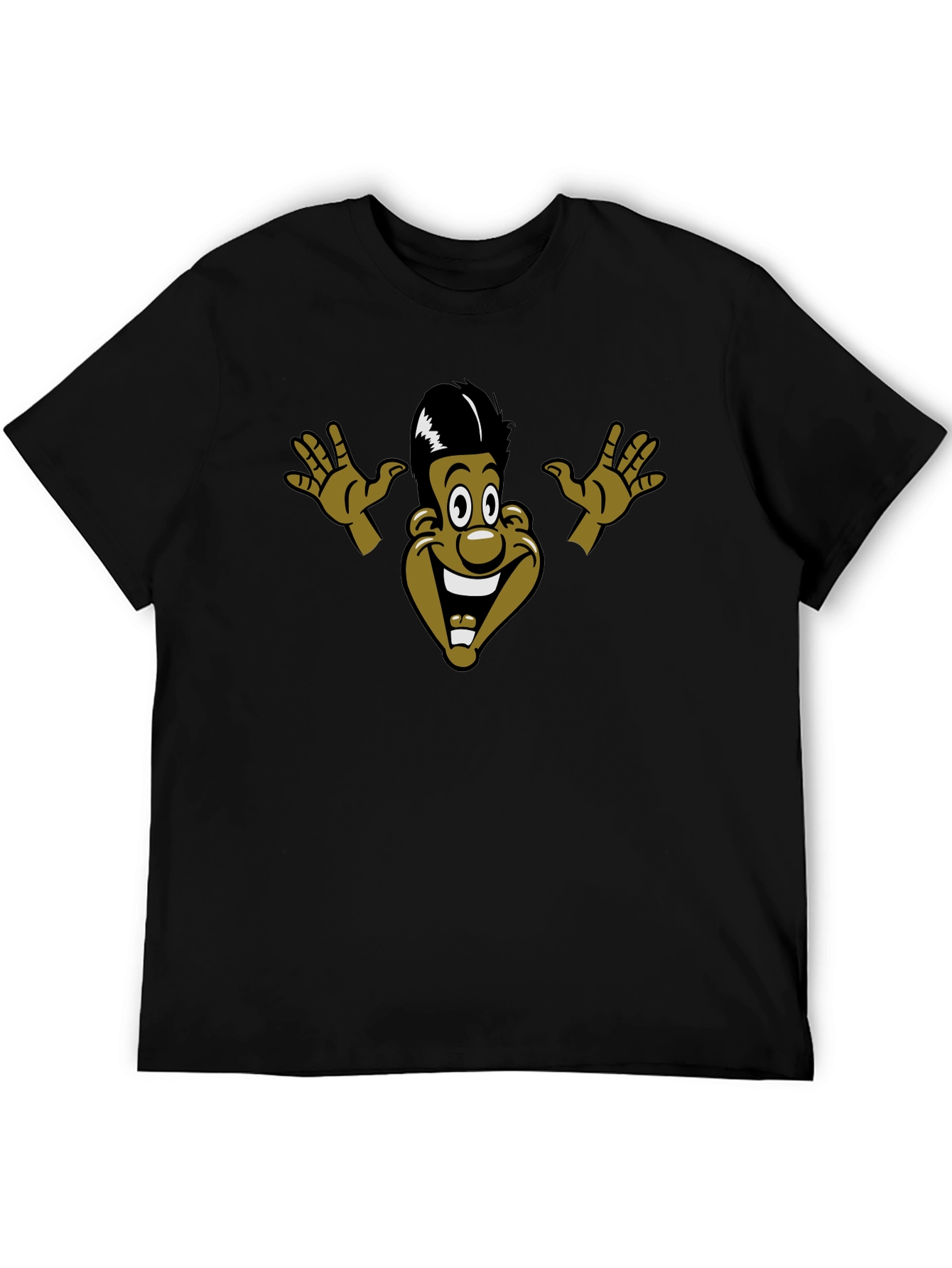 Cartoon Graphic Print Black T-Shirt