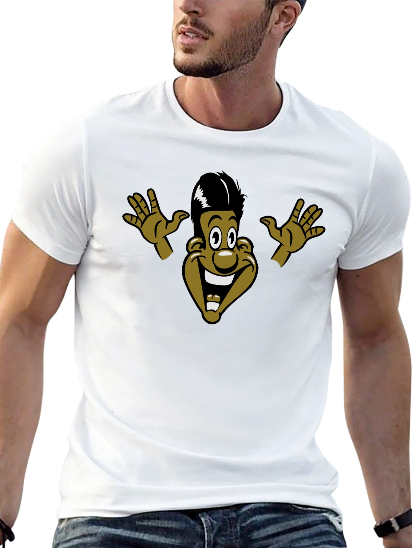 Cartoon Graphic Print Black T-Shirt