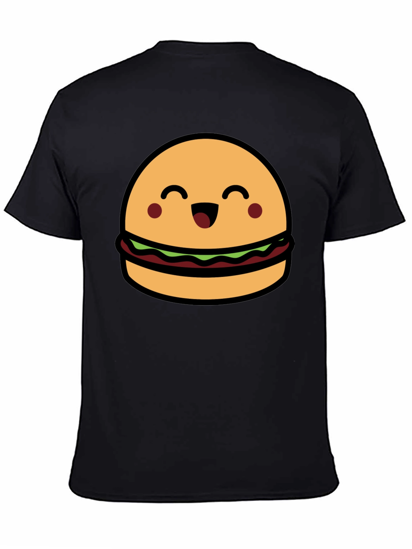 Cute Burger Graphic Tee - Black