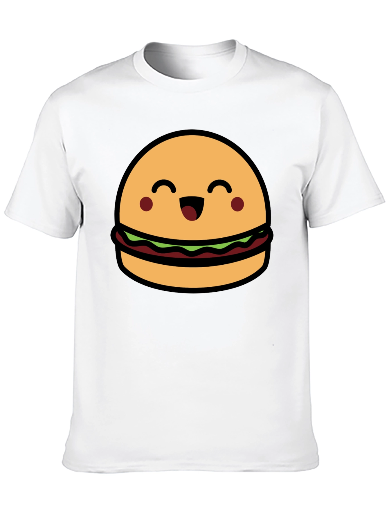 Cute Burger Graphic Tee - Black