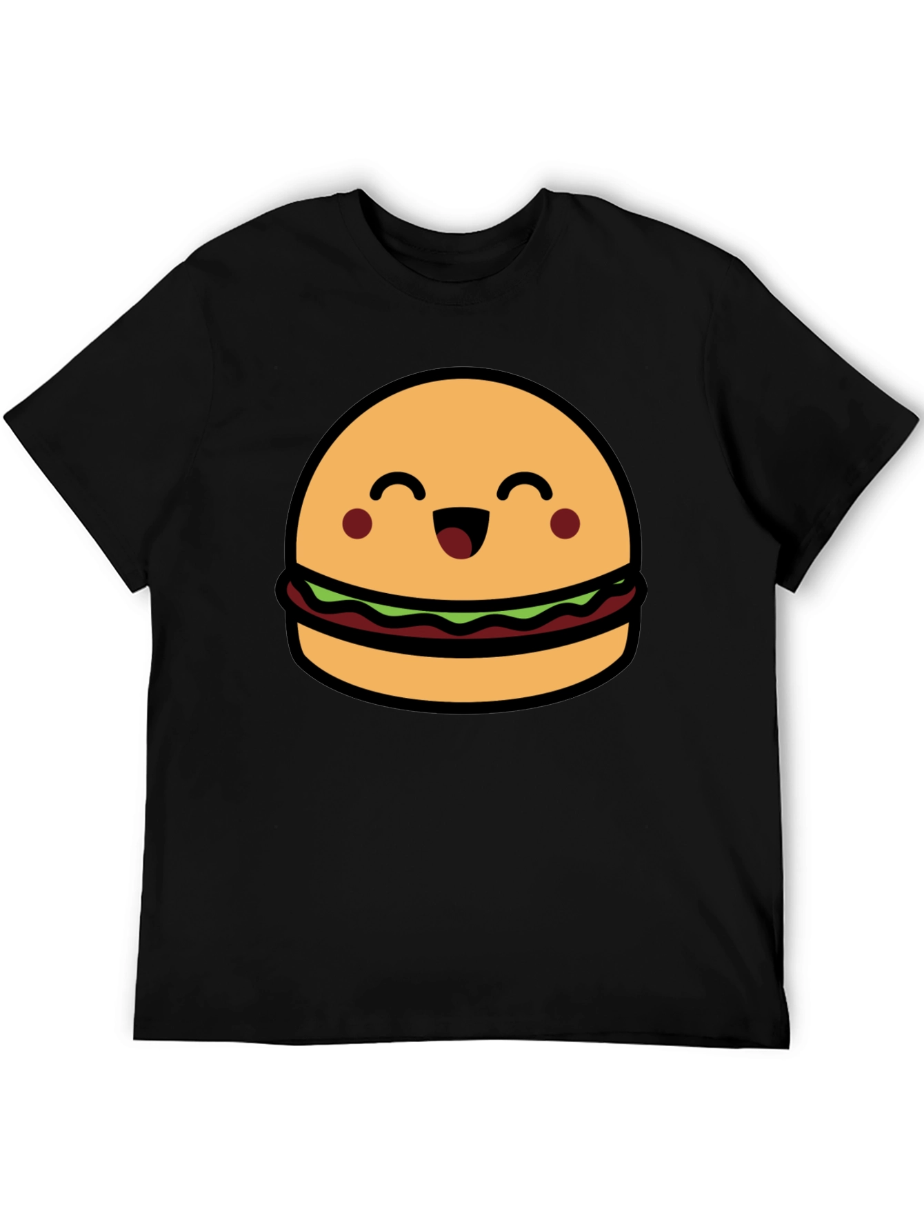 Cute Burger Graphic Tee - Black