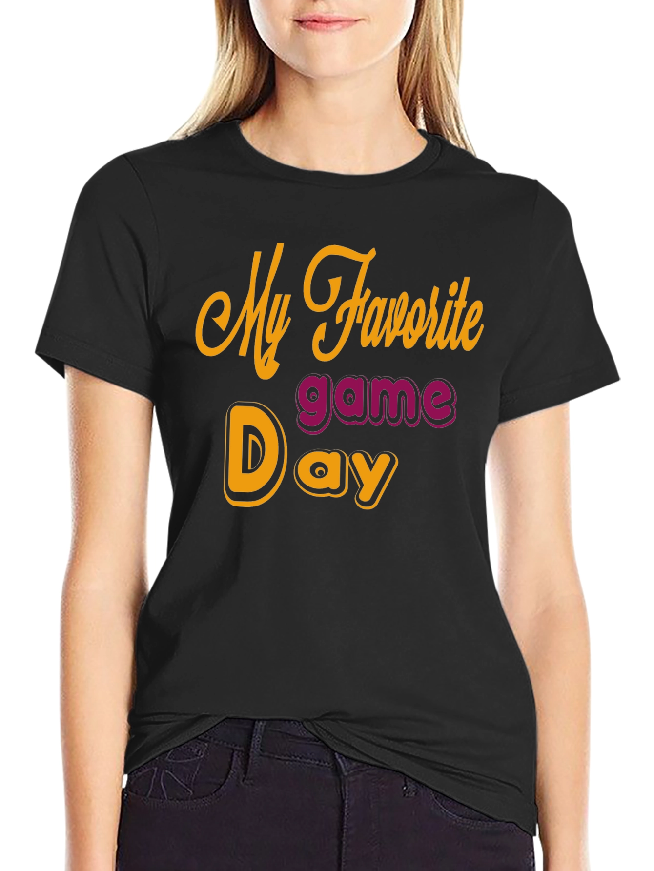 My Favorite Game Day Black T-Shirt