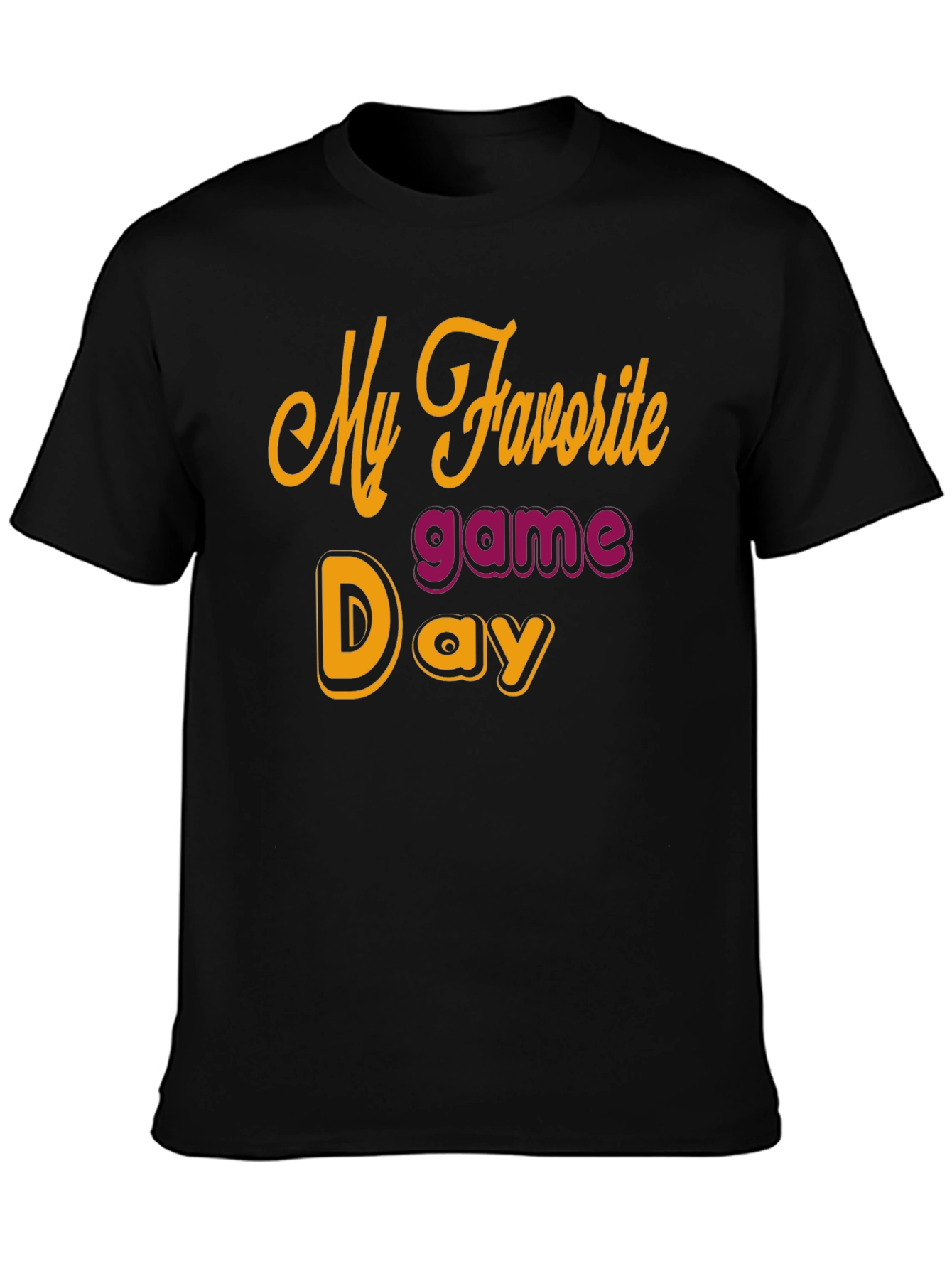 My Favorite Game Day Black T-Shirt