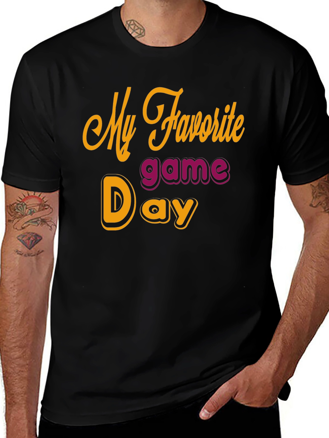 My Favorite Game Day Black T-Shirt