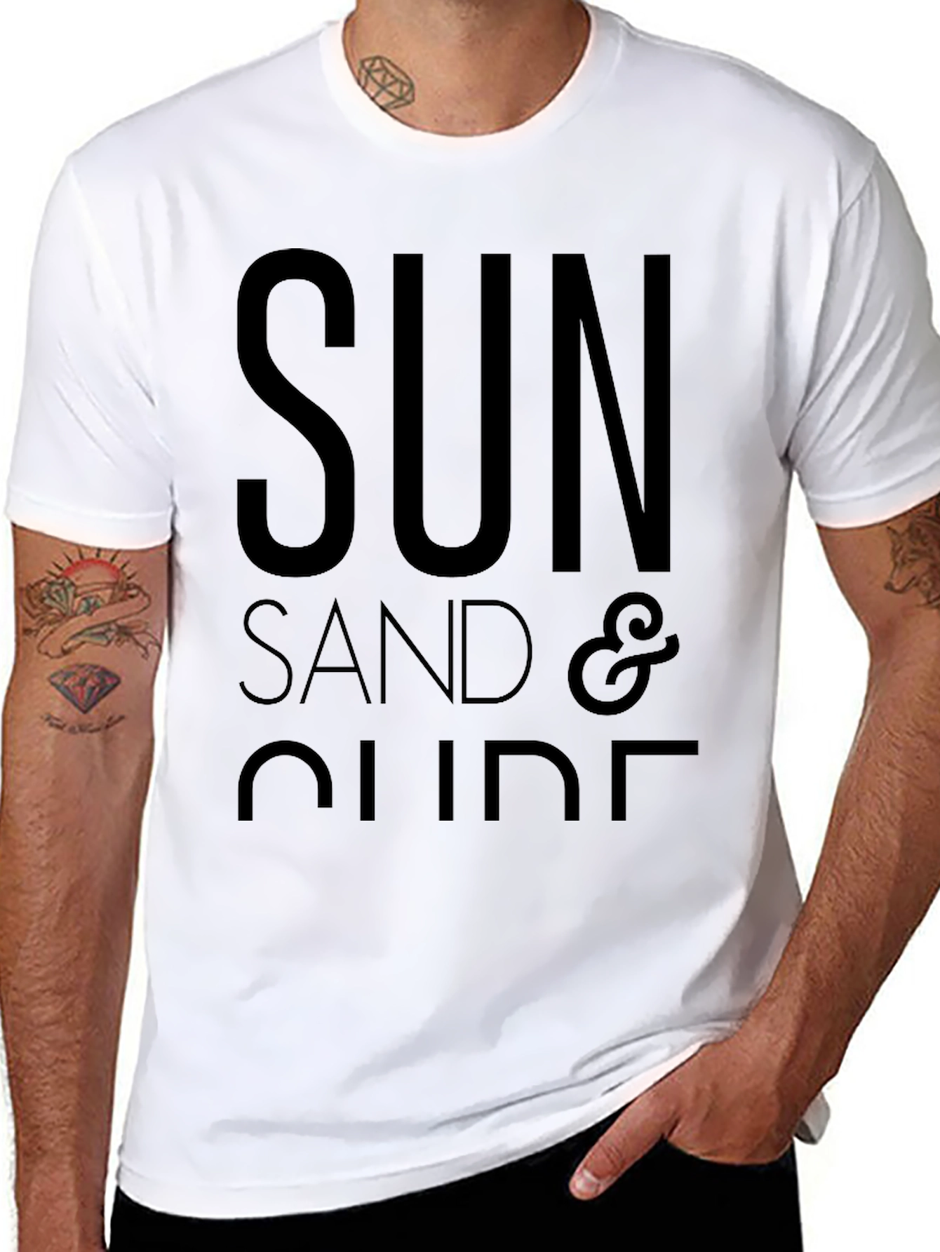Sun Sand & Slide Black Graphic Tee