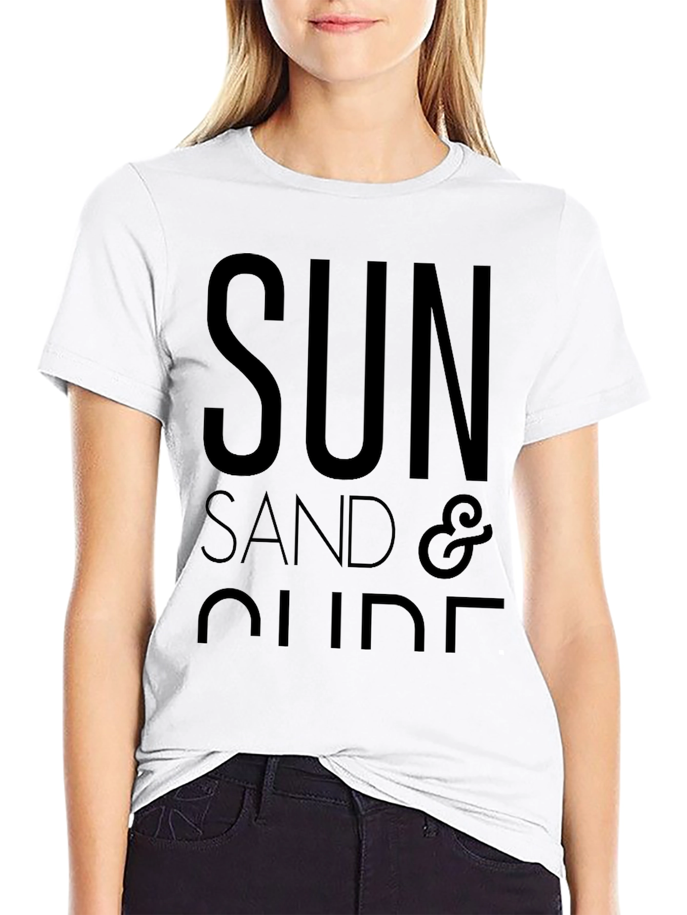 Sun Sand & Slide Black Graphic Tee