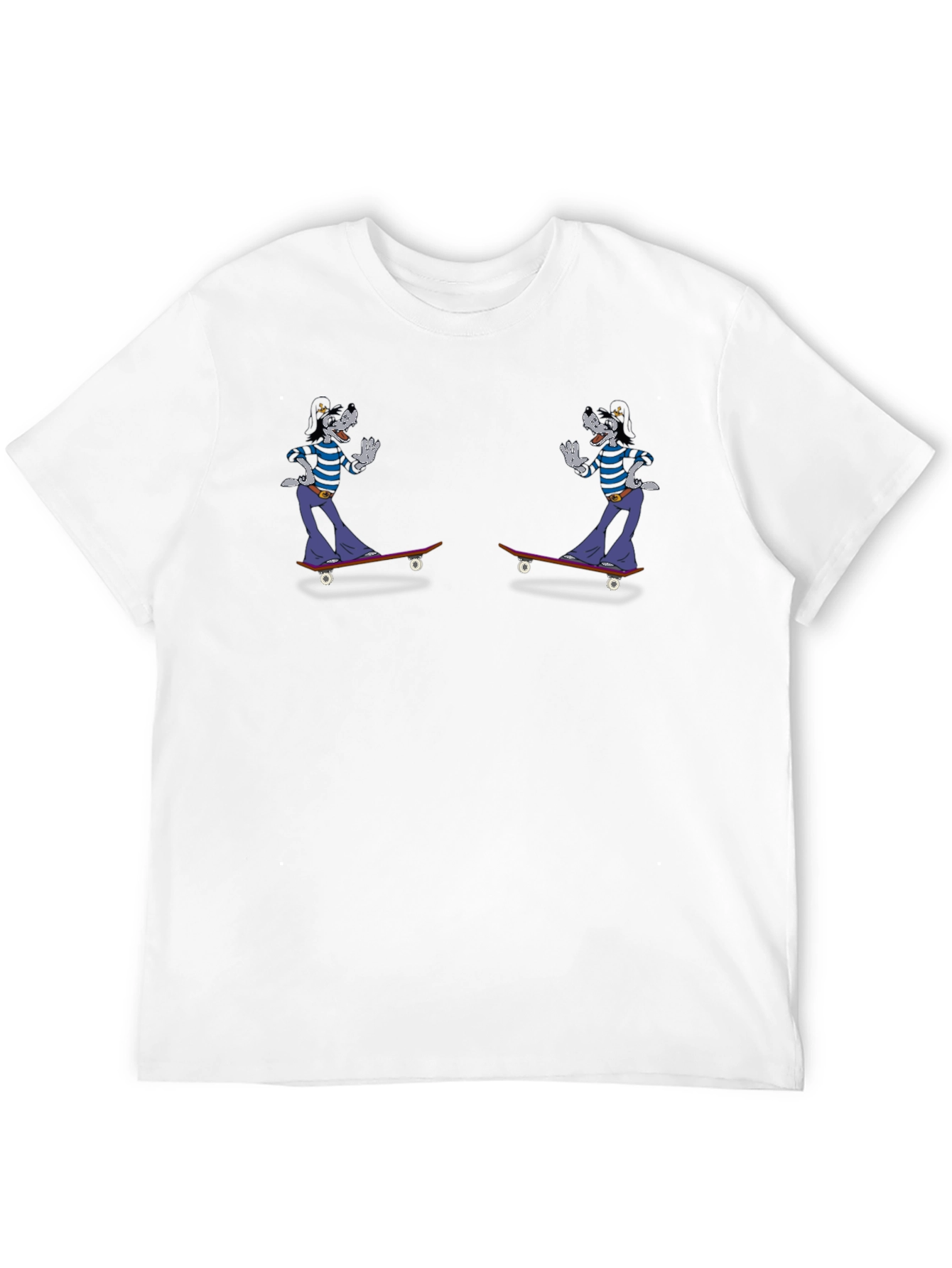 Skateboarding Goofy Tee - Black Cotton Graphic T-Shirt