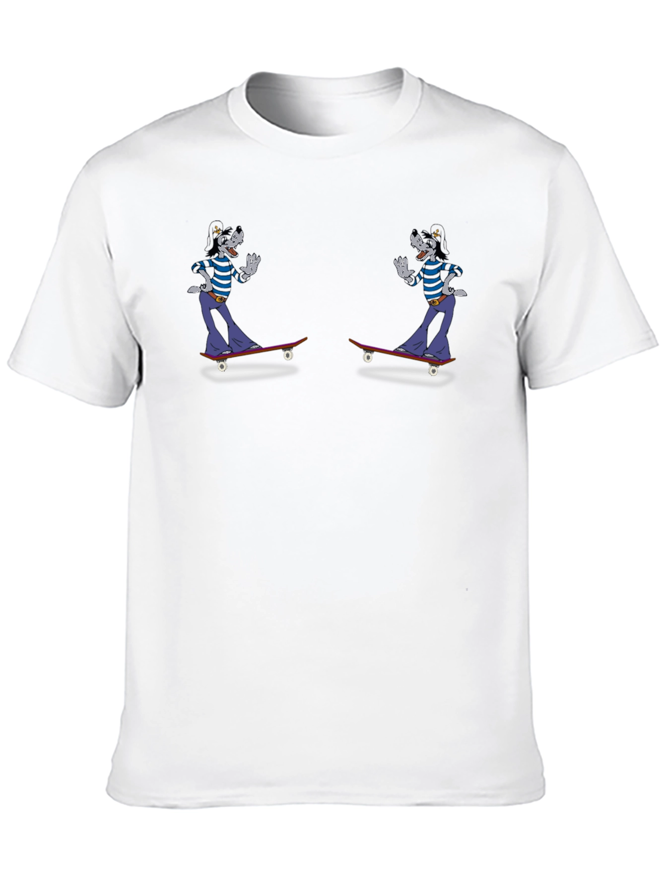 Skateboarding Goofy Tee - Black Cotton Graphic T-Shirt
