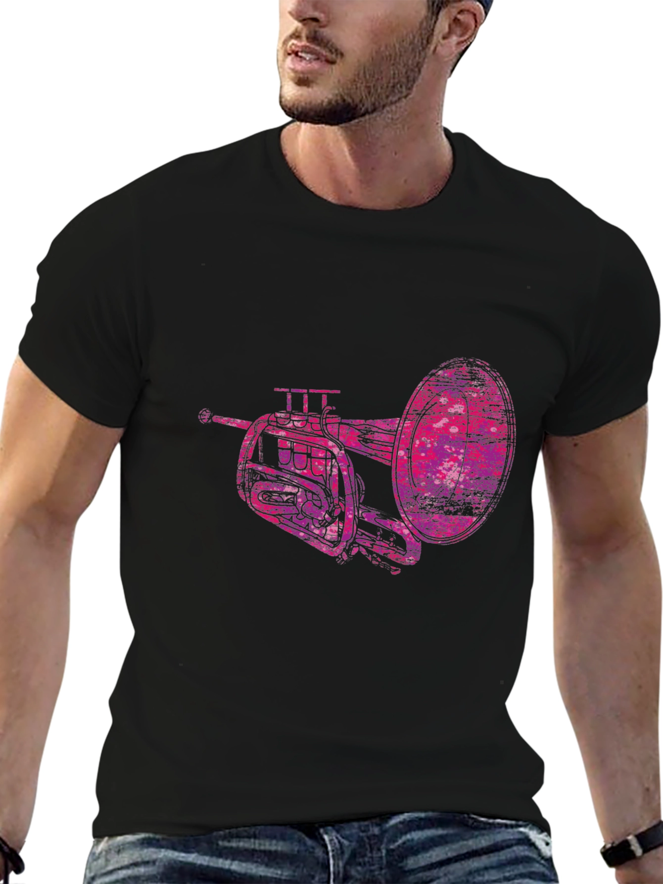 Abstract Trumpet Graphic Tee - Unique Musicians Shirt