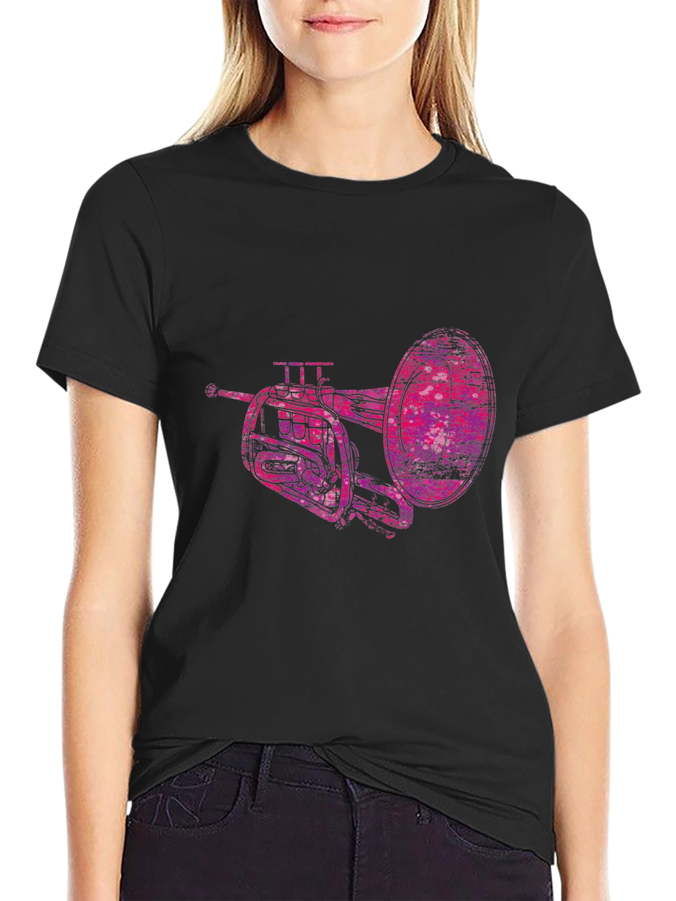 Abstract Trumpet Graphic Tee - Unique Musicians Shirt