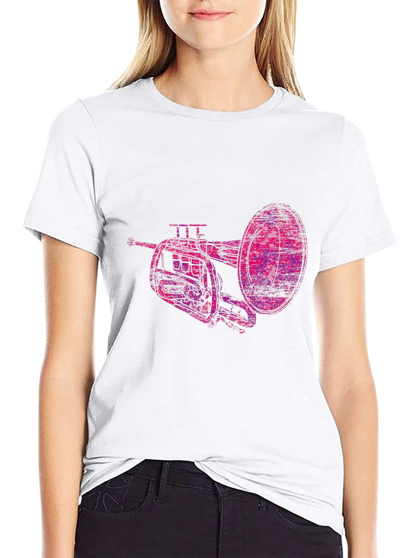 Abstract Trumpet Graphic Tee - Unique Musicians Shirt