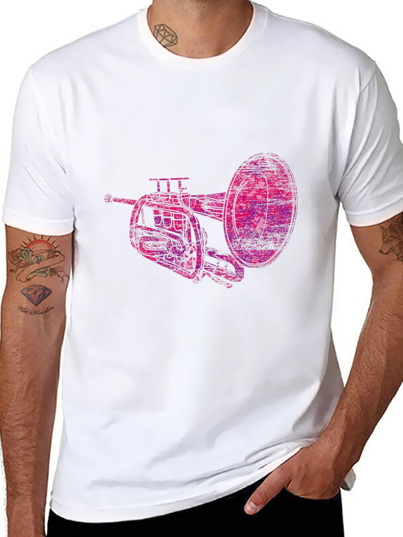 Abstract Trumpet Graphic Tee - Unique Musicians Shirt